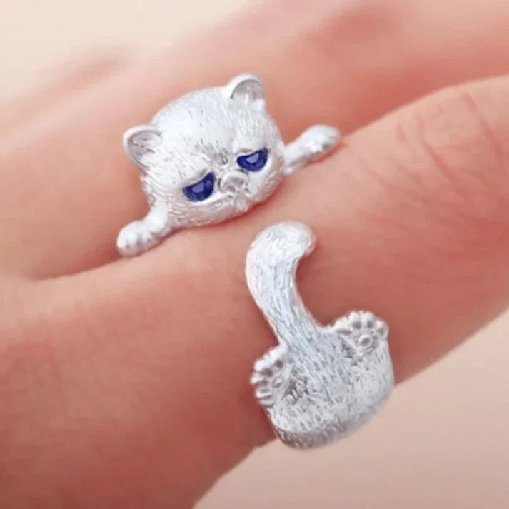 Adjustable Cute Cat Ring