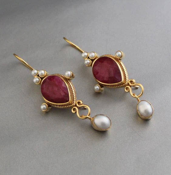 Vintage Ruby Earrings