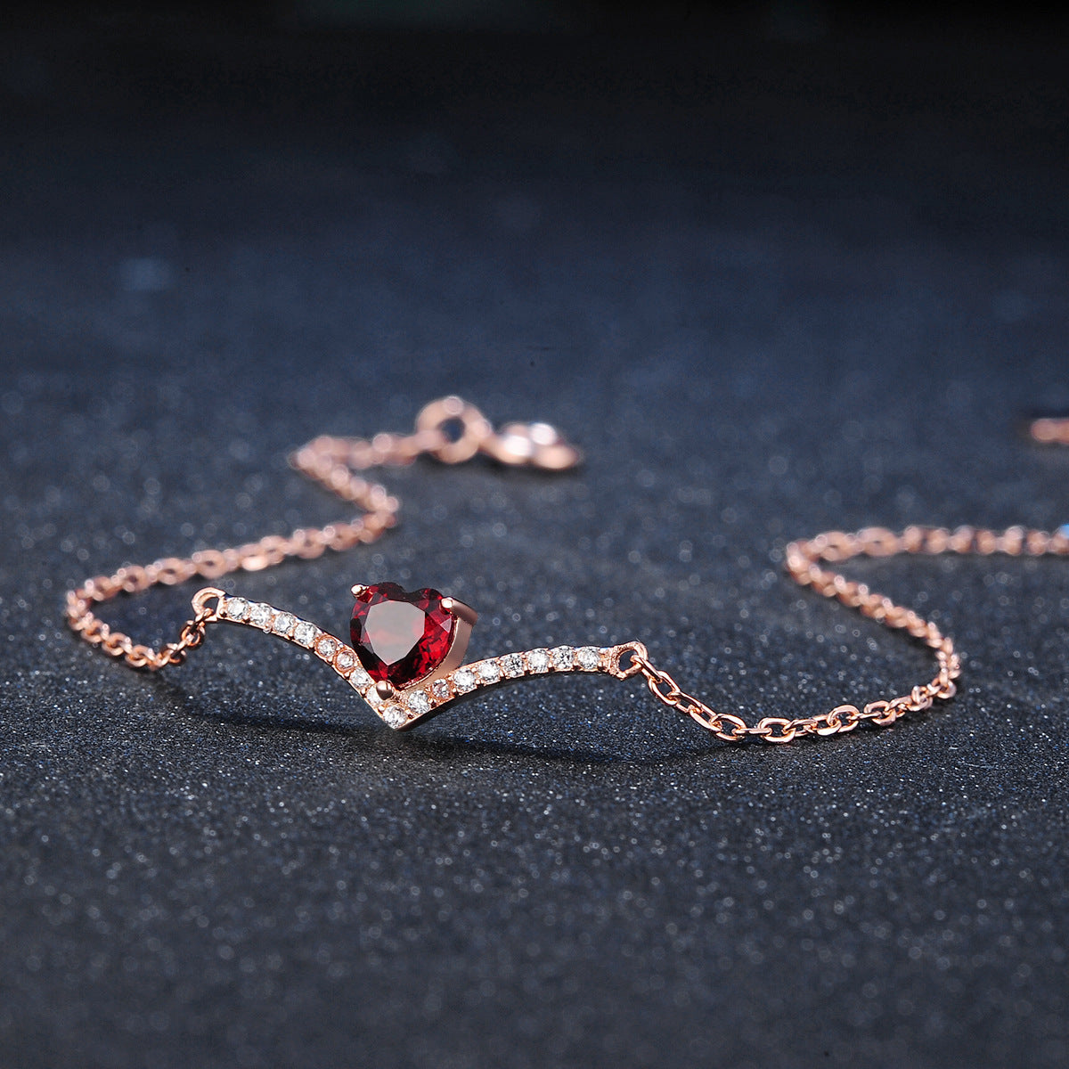 Elegant Red Heart Bracelet