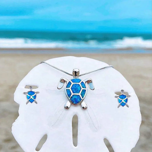 Sea Turtle Necklace and Earring Set