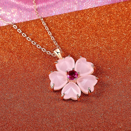 Pink Flower Necklaces